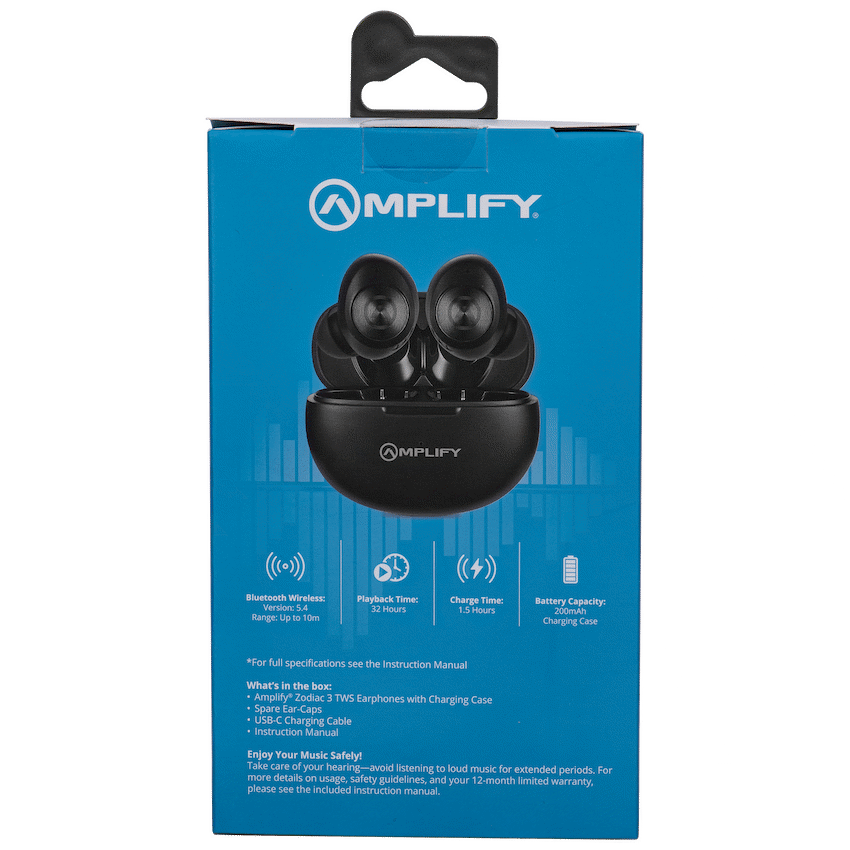 Amplify Zodiac 3 True Wireless Earphones - Black - Guards On Duty Shop & Security Guards