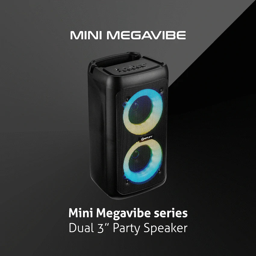 Amplify Mini Megavibe Series Dual 3" Party Speaker - Black - Guards On Duty Shop & Security Guards