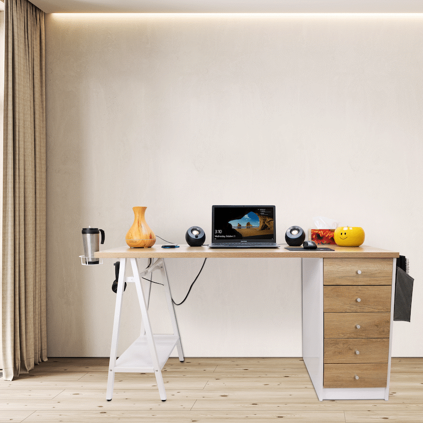 Everfurn Premium Milan Smart Office Desk, 2 x 3.1 USB Port