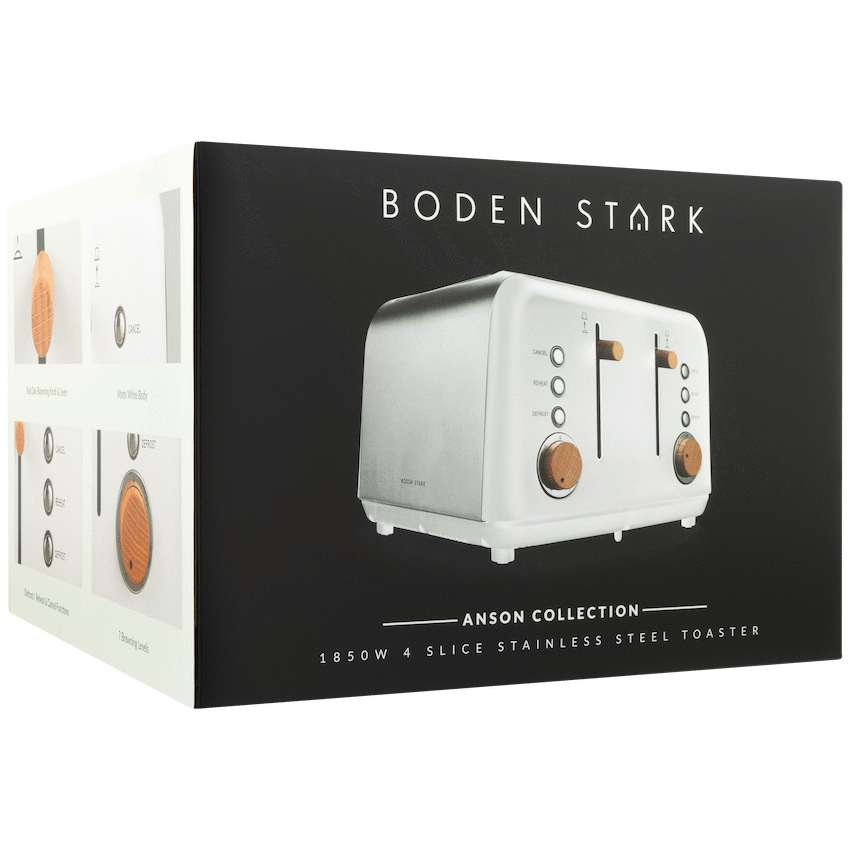 Boden Stark Anson Collection 4 Slice SS Toaster White - Guards On Duty Shop & Security Guards