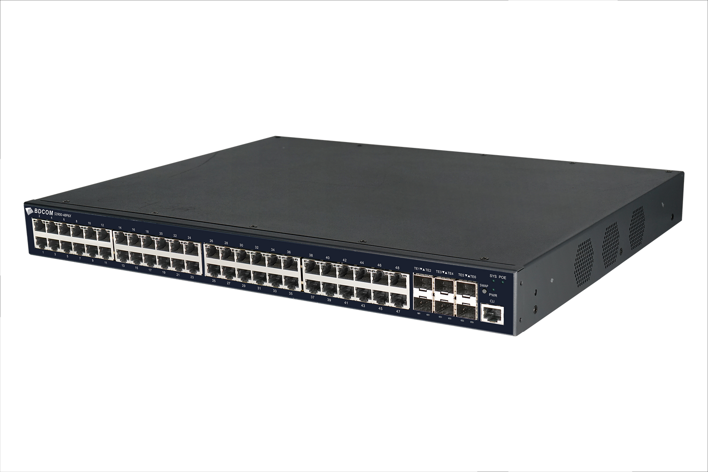BDCOM 48-Port L3 GE PoE, 6 10GE/GE SFP+, Hot-swap PSU