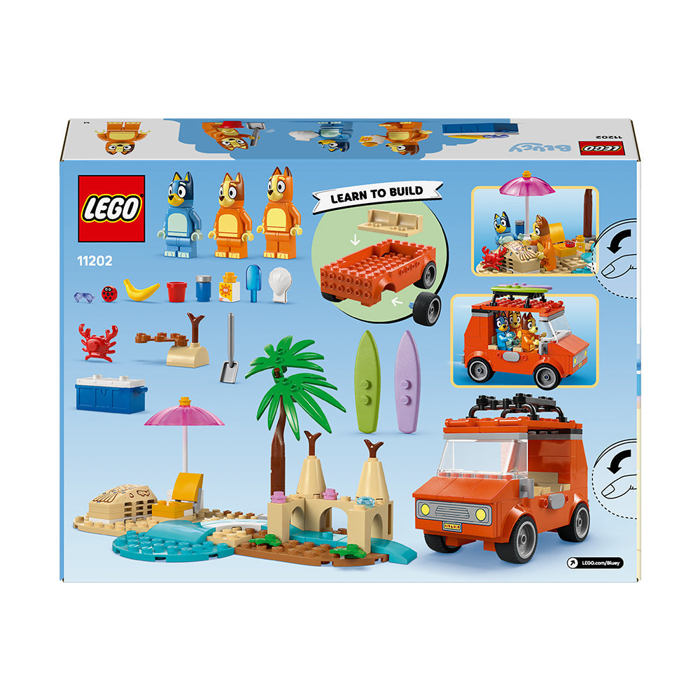 LEGO® Bluey: Bluey’s Beach & Family Car Trip, Preschool Toy Building Kit 11202