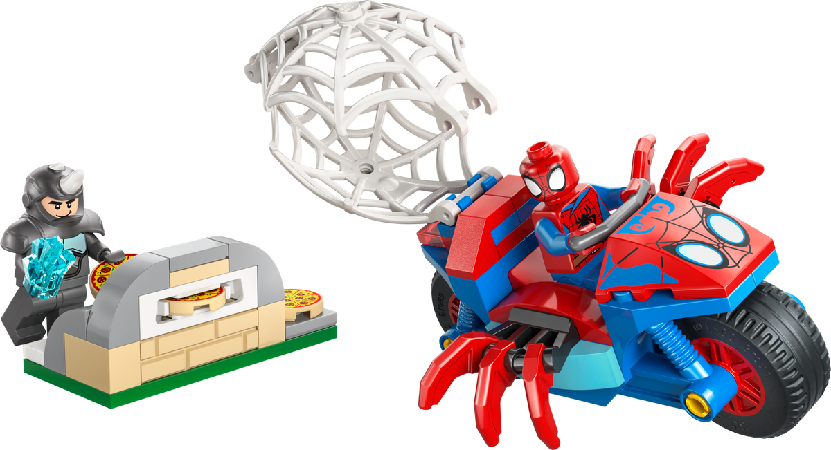 LEGO Spidey On His Motorcycle vs Rhino — Set 11206
