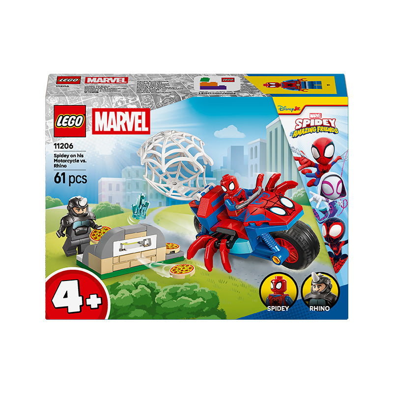 LEGO® ǀ Marvel Spidey And His Amazing Friends Spidey on his Motorcycle vs. Rhino 11206