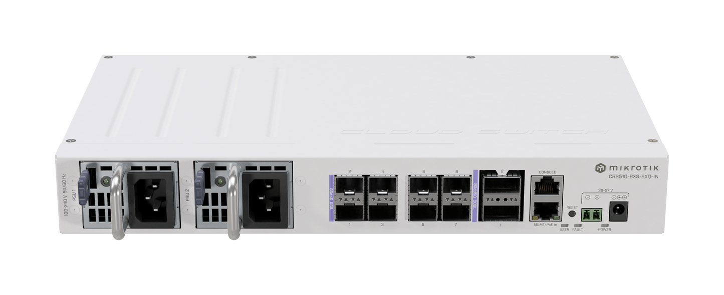 MikroTik - Cloud Router Switch QSFP28, 8x25 Gigabit | MT-RBCRS510-8XS-2XQ-IN