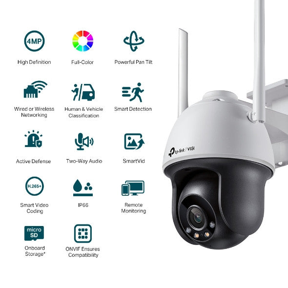 TP-Link VIGI 4MP Full Colour Wi-Fi Pan/Tilt Network Camera