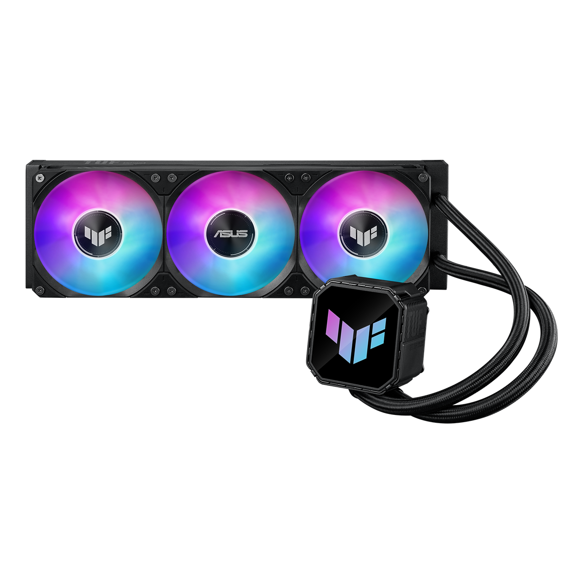 ASUS Cooler WB dimen:80.9x77x67.1 mm. Block Material :Copper. Radiator Dimens:397x120x27mm. Intel:1851;1700;1200/ AMD: AM4/5