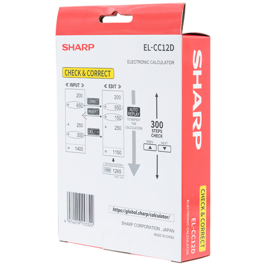Sharp EL-CC12D Desk Calculator - CheckCorrect Tax - Guards On Duty Shop & Security Guards