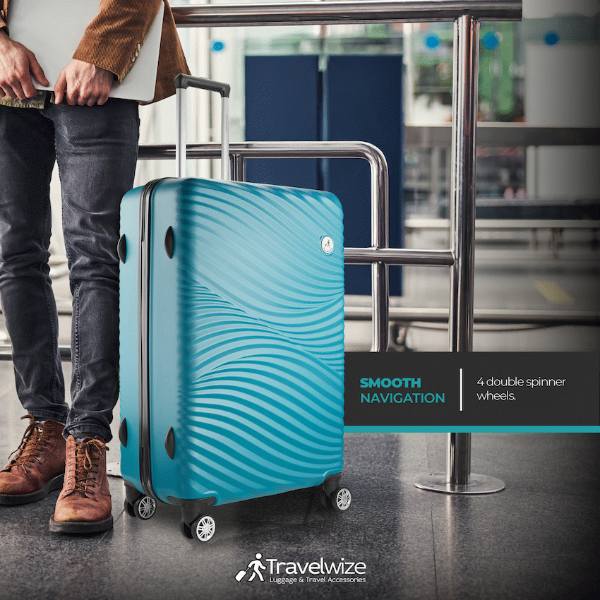Travelwize Maui ABS 4-Wheel Spinner 55cm Luggage - Ocean