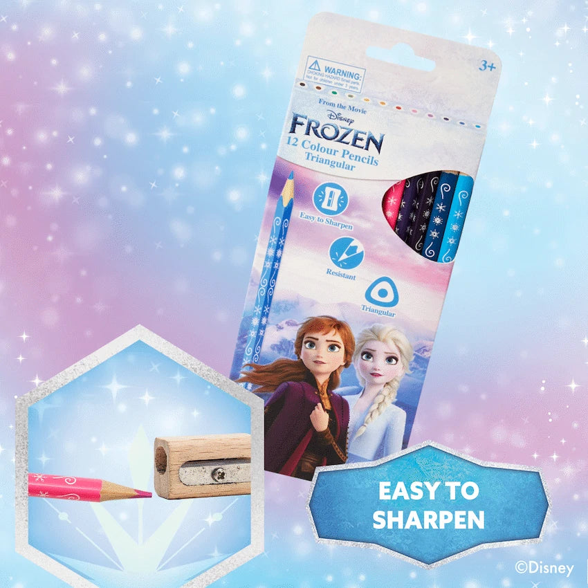 Frozen 12 Colour Pencils Triangular - Multi - Guards On Duty Shop & Security Guards