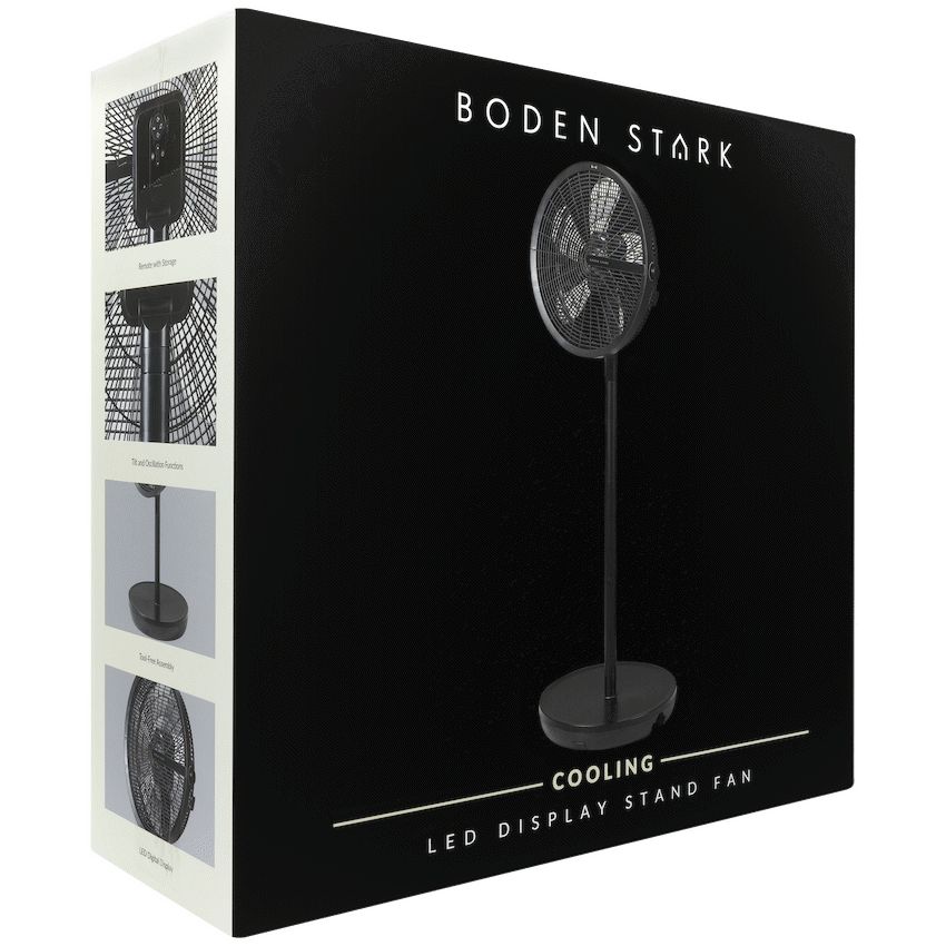 Boden Stark LED Display Stand Fan - Black
