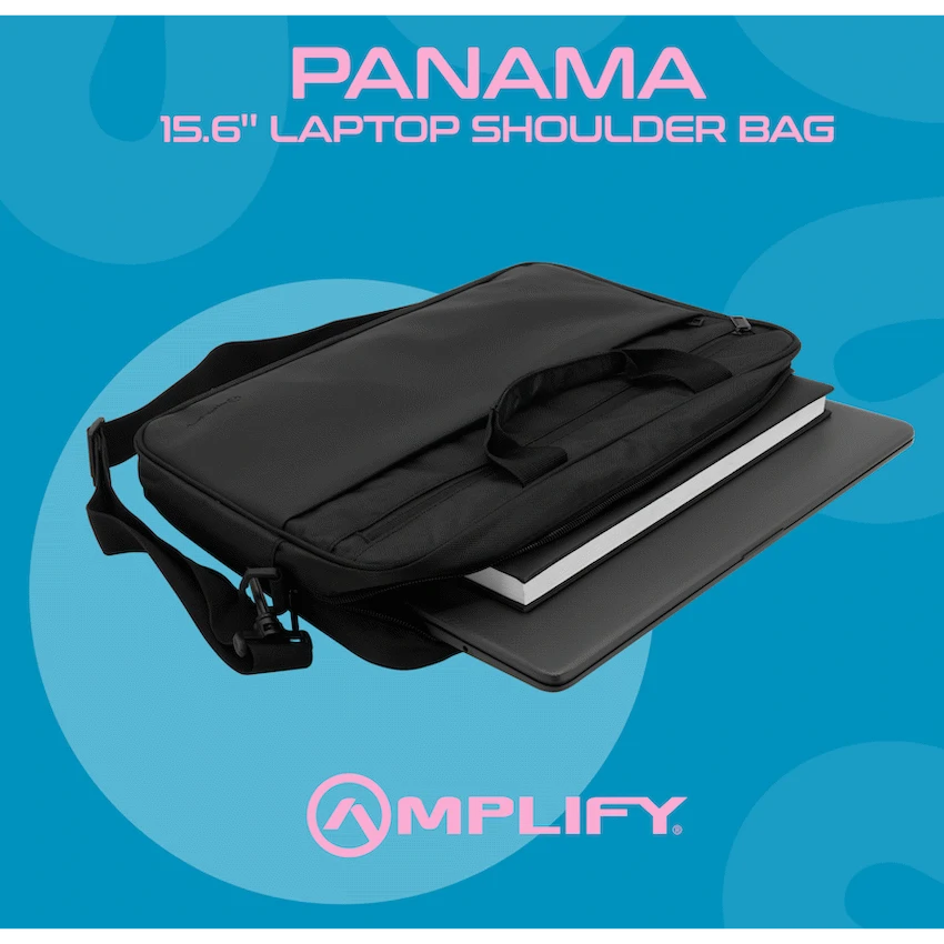 Amplify Panama 15.6" Laptop Shoulder Bag - Black - Guards On Duty Shop & Security Guards