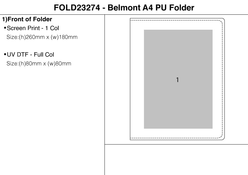 Belmont A4 PU Folder - branding
