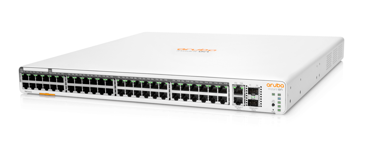 HPE Networking Instant On 1960 2SFP+ 48 Port 600W Switch | ARU-IO-SW196048G-600W