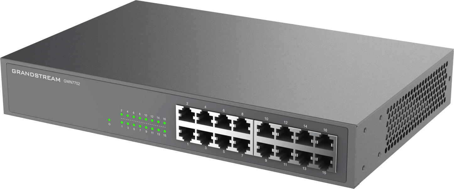 Grandstream Enterprise 16 port Unmanaged GbE Switch | GWN7702