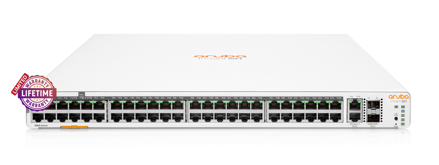 HPE Networking Instant On 1960 2SFP+ 48 Port 600W Switch | ARU-IO-SW196048G-600W