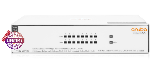 HPE Networking Instant On 1430 8 Port GbE Poe Switch | SW14308G-64W