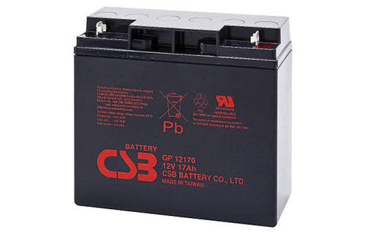 CSB 12Volt 17AH - sealed lead acid battery, deep cycle, maintenance-free, absorbent glass mat (AGM) technology