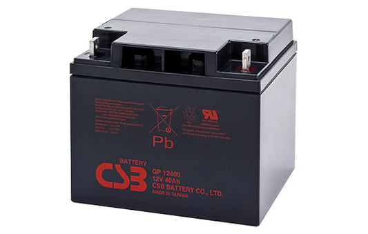 CSB 12Volt 40AH - sealed lead acid battery, deep cycle, maintenance-free, absorbent glass mat (AGM) technology