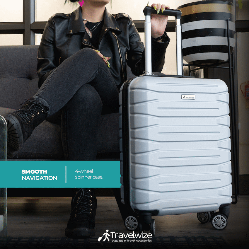 Travelwize Cabana ABS 4-Wheel Spinner 65cm Luggage - Platinum