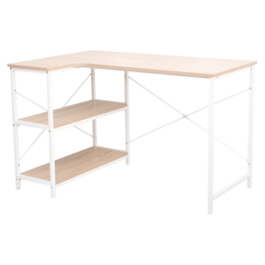 Everfurn Anthony Work Desk - Light Oak and White Frame - Guards On Duty Shop & Security Guards