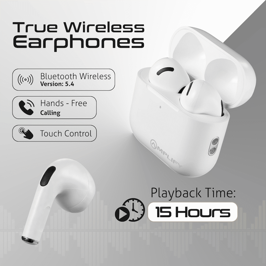 Amplify Astro 2 Series True Wireless Earphones - White - Guards On Duty Shop & Security Guards