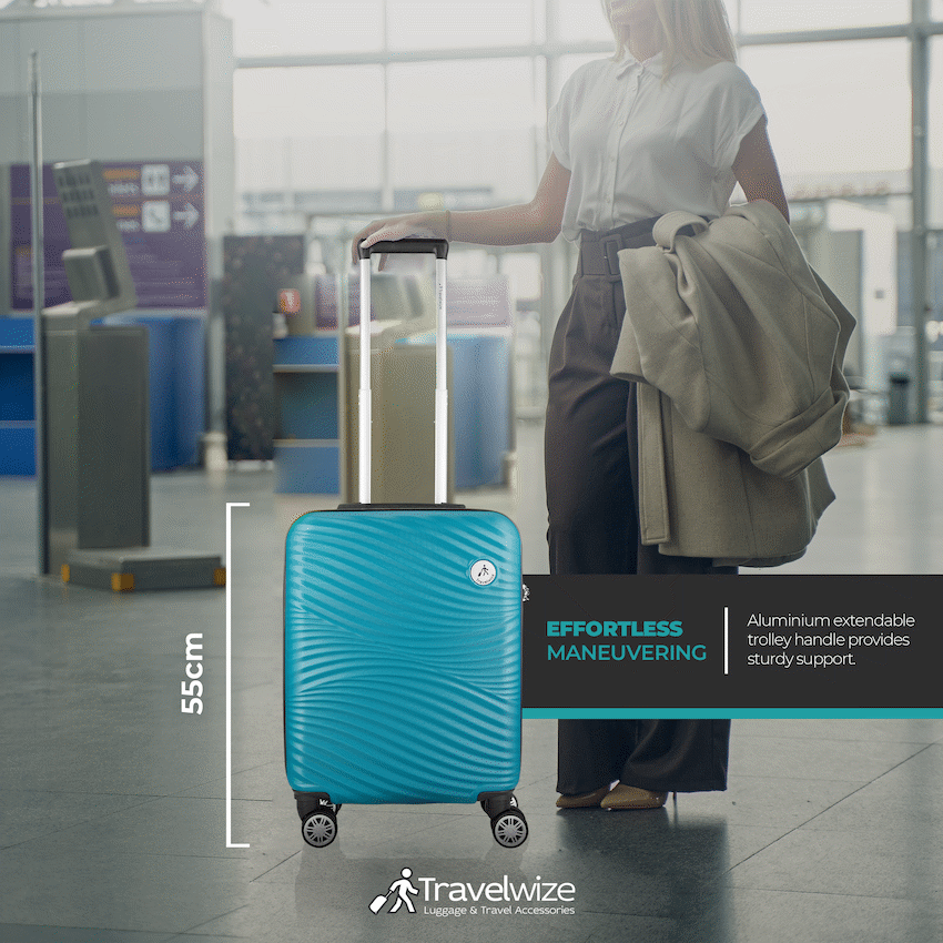 Travelwize Maui ABS 4-Wheel Spinner 55cm Luggage - Ocean