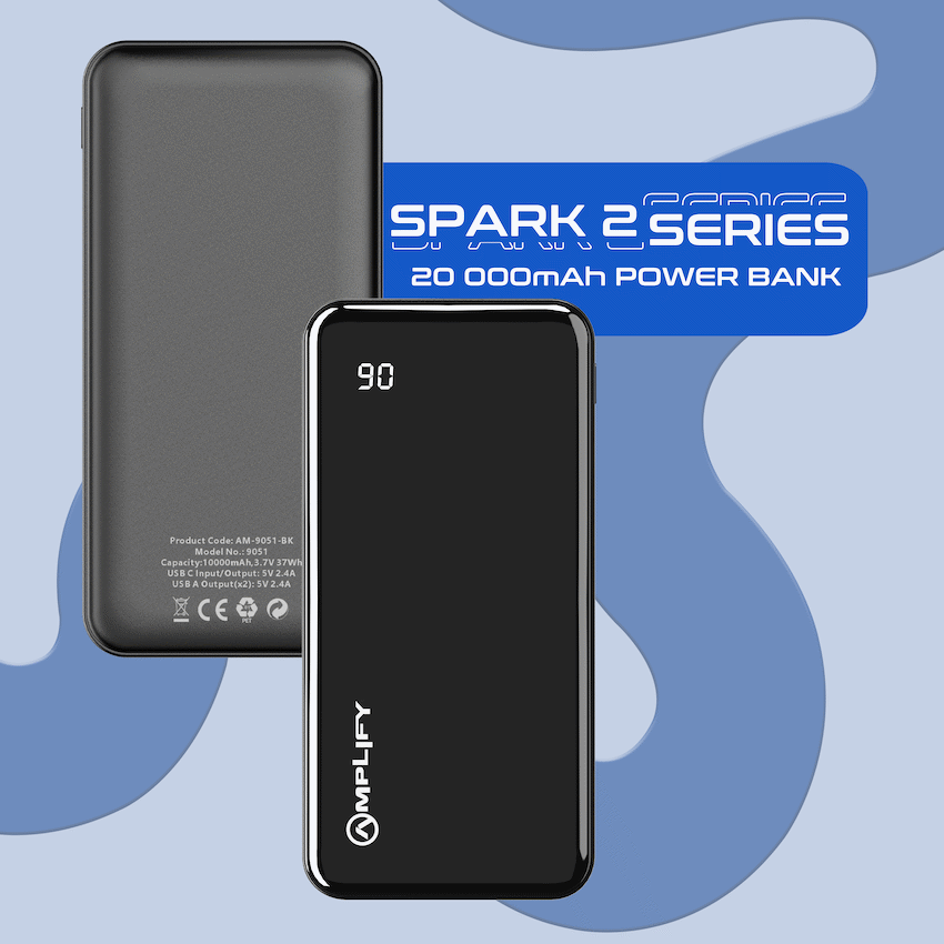 Amplify Spark 2 Series 20 000 mAh Power Bank - Black
