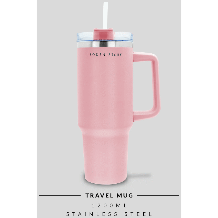 Boden Stark 1200ml Travel Mug - Pink - Guards On Duty Shop & Security Guards
