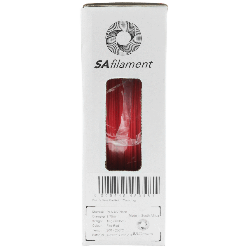 SA Filament PLA UV Neon Filament 1kg -  Fire Red