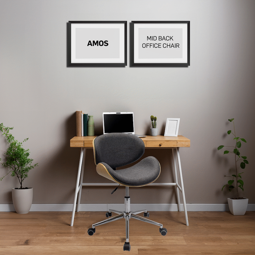 Amos Mid Back Office Chair - Grey