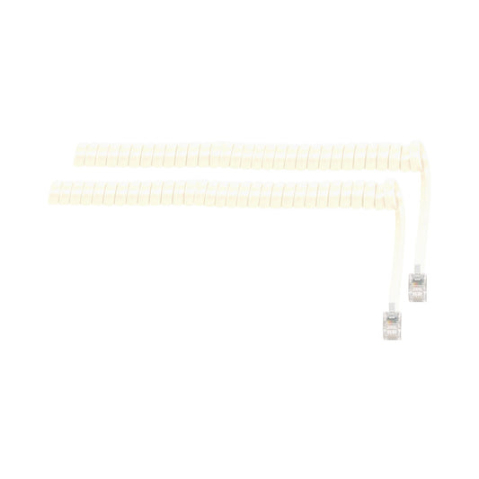 Rj9 Curly Telephone Cable-cream — LinkQnet | Guards on Duty Shop