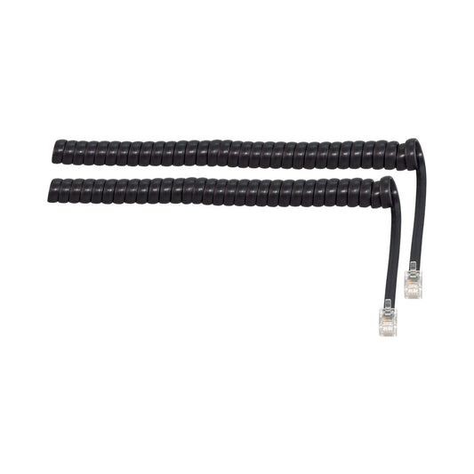 Rj9 Curly Telephone Cable Black — LinkQnet | Guards on Duty Shop