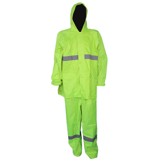 Pinnacle Oxford Rubberised Rain Suit Lime with Reflective (S – 2XL)