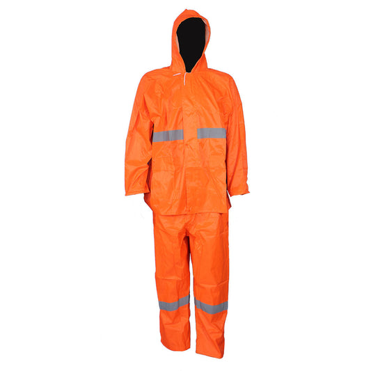 Pinnacle Oxford Rubberised Rain Suit Orange with Reflective (S – 2XL)