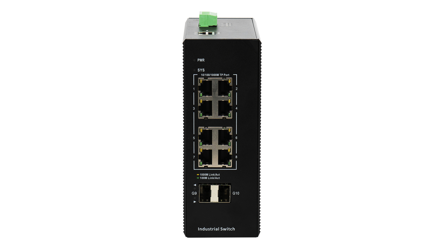 BDCOM 8 Port Gigabit Industrial Switch With 2 SFP - Managed