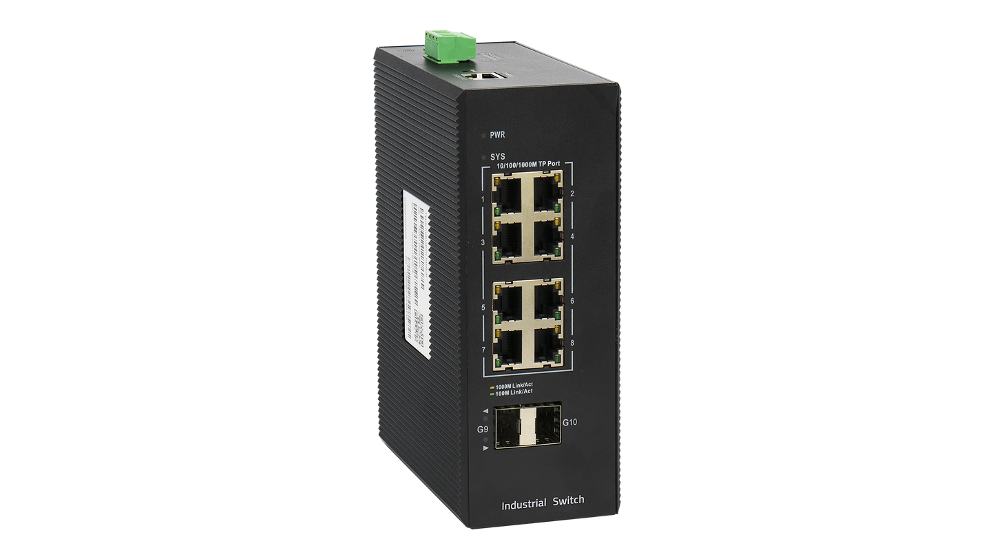 BDCOM 8 Port Gigabit Industrial Switch With 2 SFP - Managed