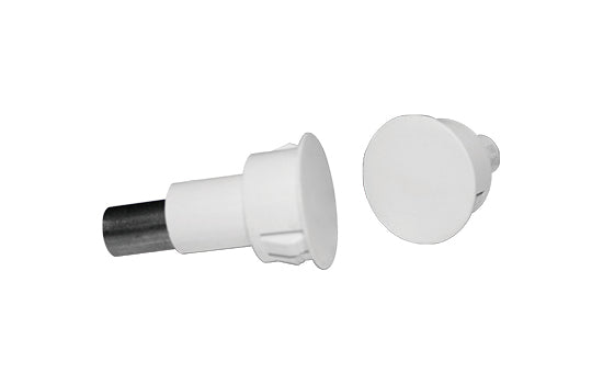 GRI 20mm Recessed Magnetic Contact - white 1/2" gap, ideal for use on metal doors and frames, 20mm drill diameter, N/C & N/O