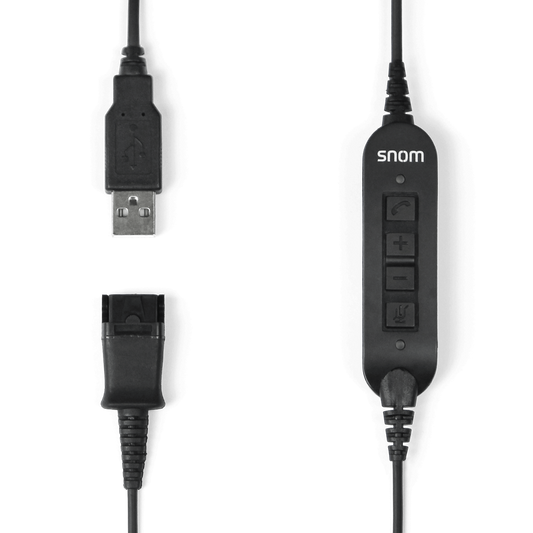 Snom USB Quick Release Adapter for A100M, A100D and PC - Integrated volume and call buttons.