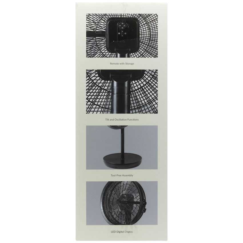 Boden Stark LED Display Stand Fan - Black