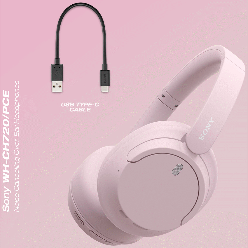 Sony WH-CH720 (Pink) Noise Cancelling Over-Ear Headphones