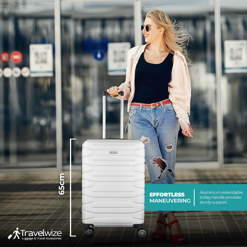 Travelwize Cabana ABS 4-Wheel Spinner 65cm Luggage - Platinum