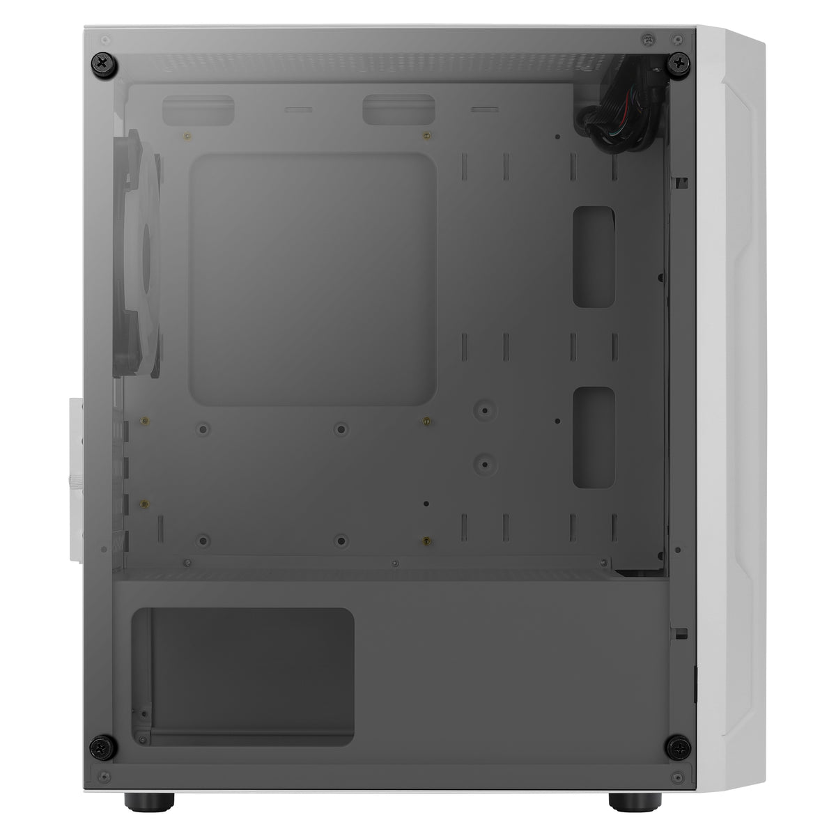 Aerocool Trinity Mini White tower case - 2x 140mm and 1x 120mm RGB included - Micro ATX - 2x3.5'' or 3x 2.5'' - 240mm radiator