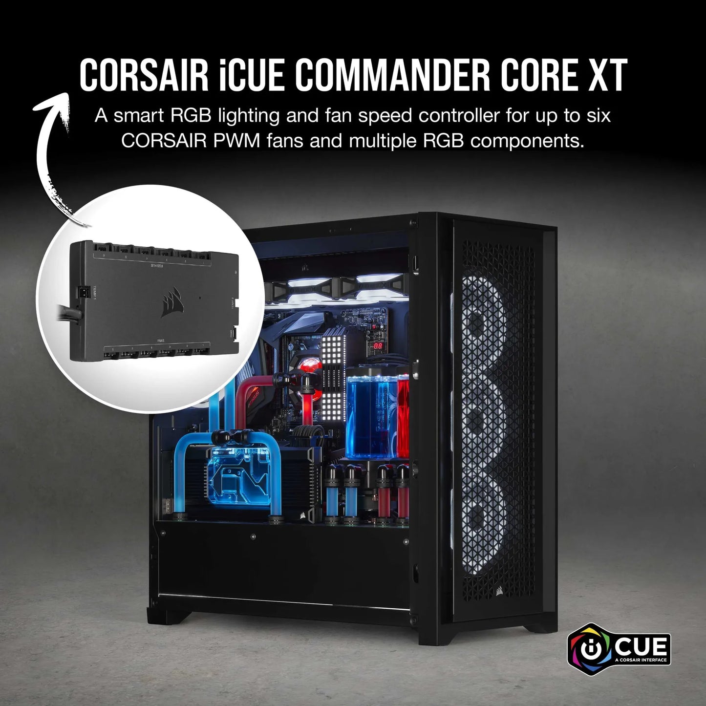 Corsair iCUE Commander CORE XT - Digital Fan Speed and RGB Lighting Controller.  6x Fan; 6x RGB