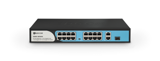 BDCOM 16-Port 100M PoE Switch (16-Port 100M PoE + 1 GE + 1 SFP) 180W PoE Budget