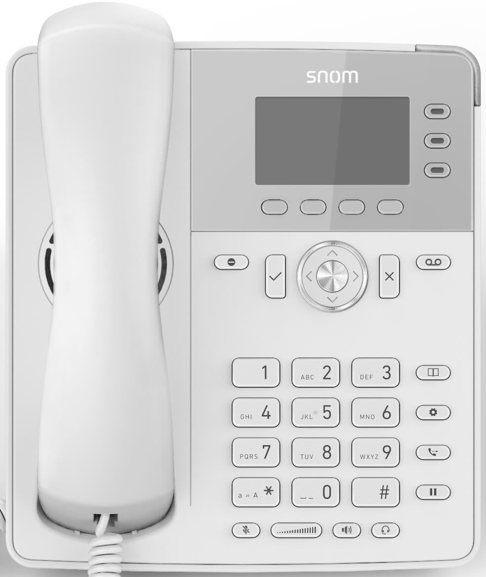 Snom D717 6-line Desktop SIP Phone in White - No PSU Included - Wide Colour TFT Display - USB