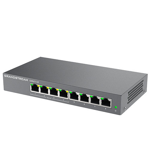 Grandstream Enterprise 8 port Lite Cloud Managed GbE PoE Switch | GWN7711P