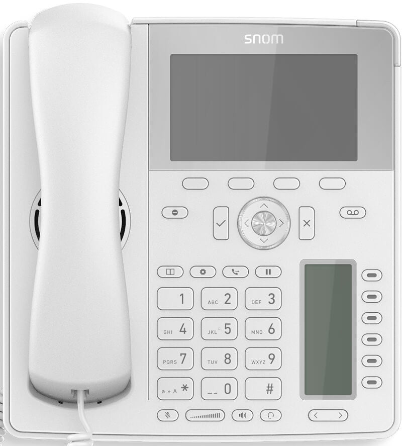 Snom D785 12-line Desktop SIP Phone in White - No PSU Included - Hi-Res 4.3" Colour Display - USB