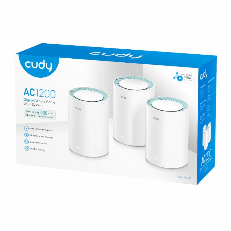 Cudy Dual Band 1200Mbps WiFi 5 Gigabit Mesh 3 Pack | M1300 (3-Pack)