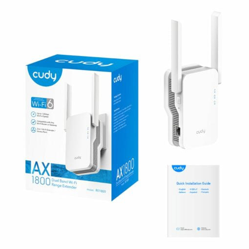 Cudy Dual Band 1800Mbps WiFi 6 Mesh Range Extender | RE1800